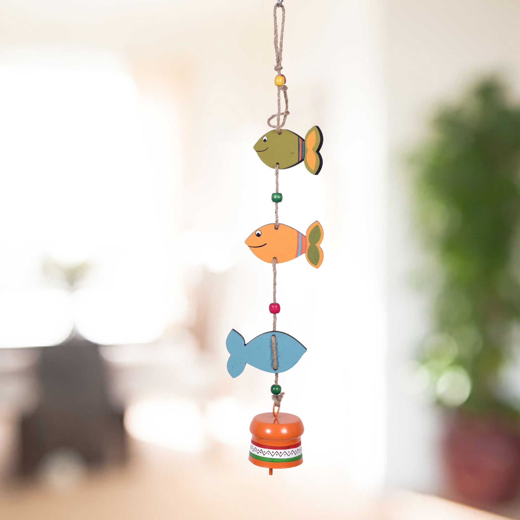 Fish Trinity Hand Painted  Windchime (3.5x2.5x21)