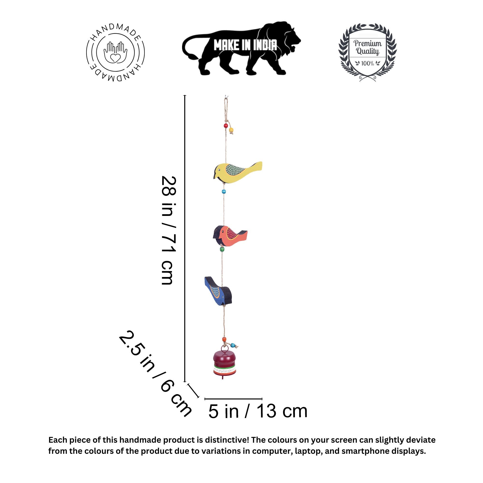 Trinity Of Birds Windchime (5x2.5x28)