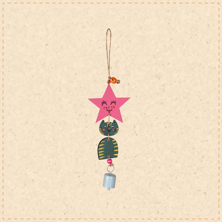 Green Kitty Wind Chime (12x3)