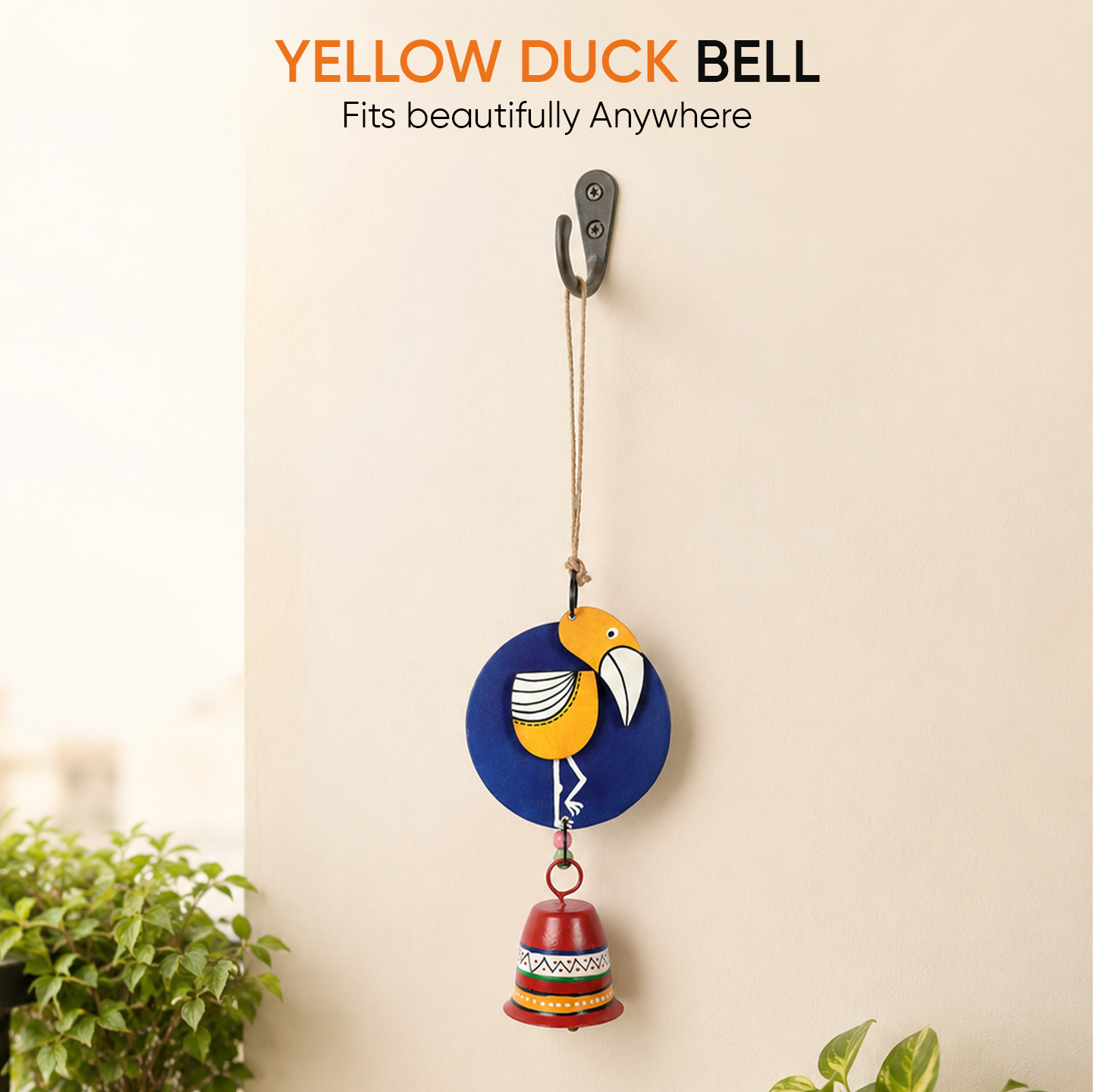 Handcrafted Yellow Duck Wind Chime for Out Door Hanging