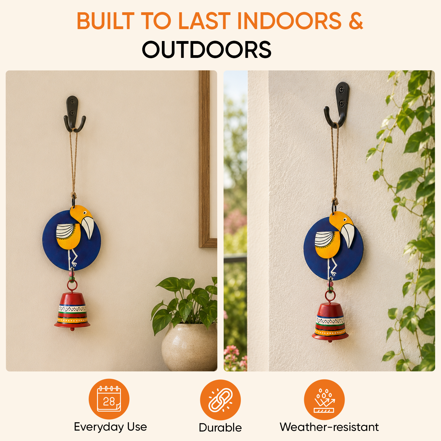 Handcrafted Yellow Duck Wind Chime for Out Door Hanging