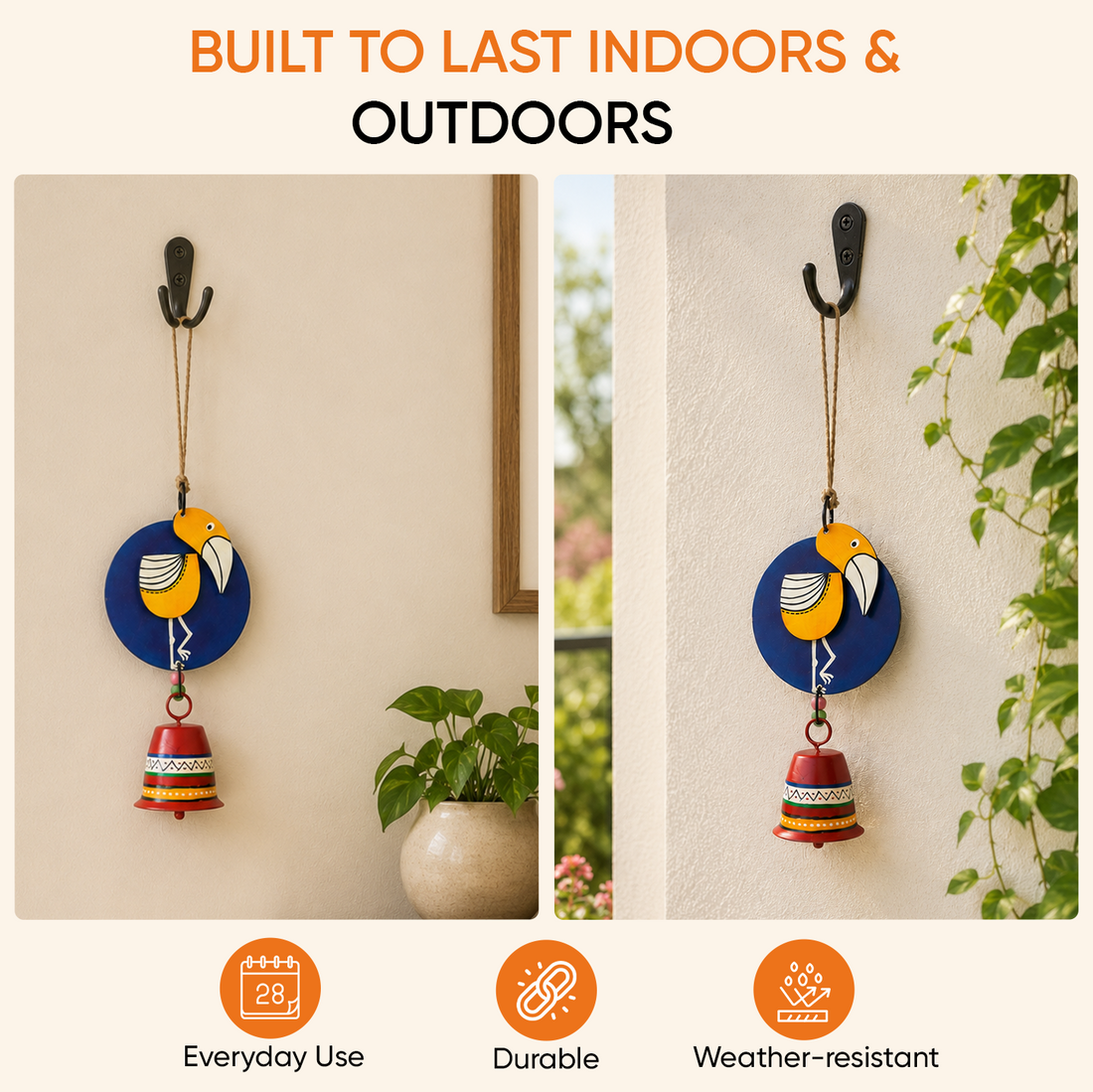 Handcrafted Yellow Duck Wind Chime for Out Door Hanging