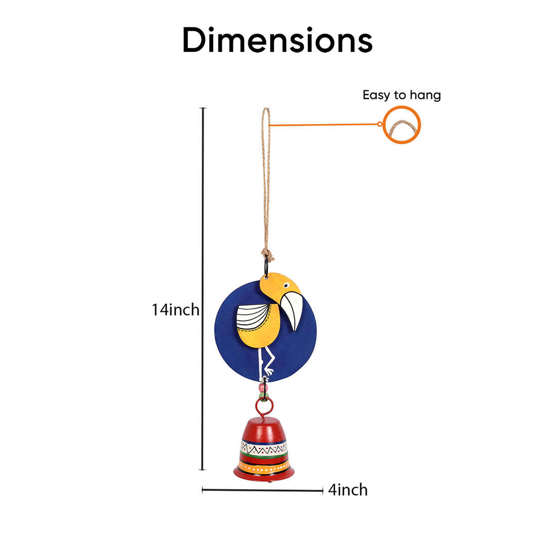 Handcrafted Yellow Duck Wind Chime for Out Door Hanging