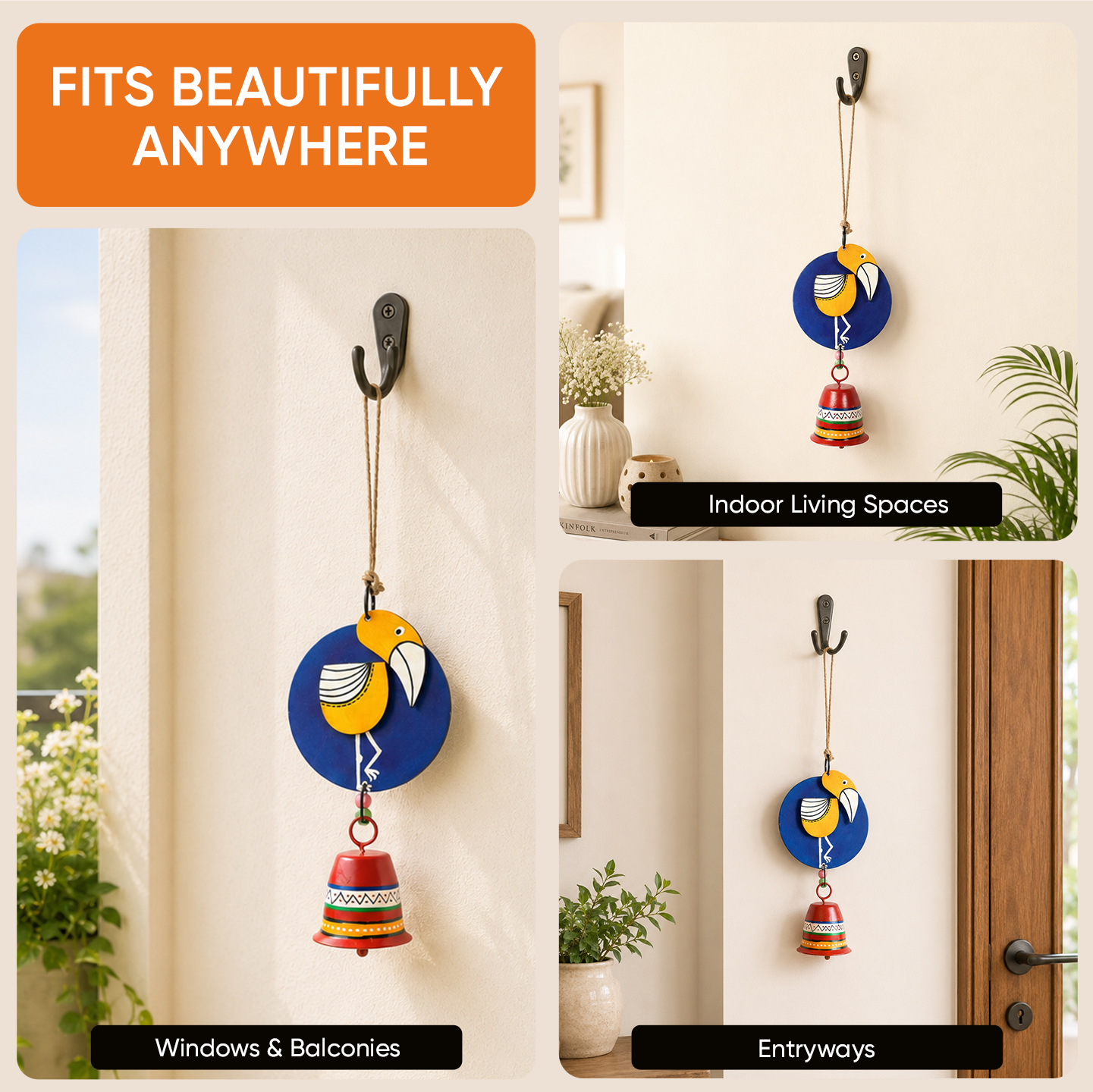 Handcrafted Yellow Duck Wind Chime for Out Door Hanging
