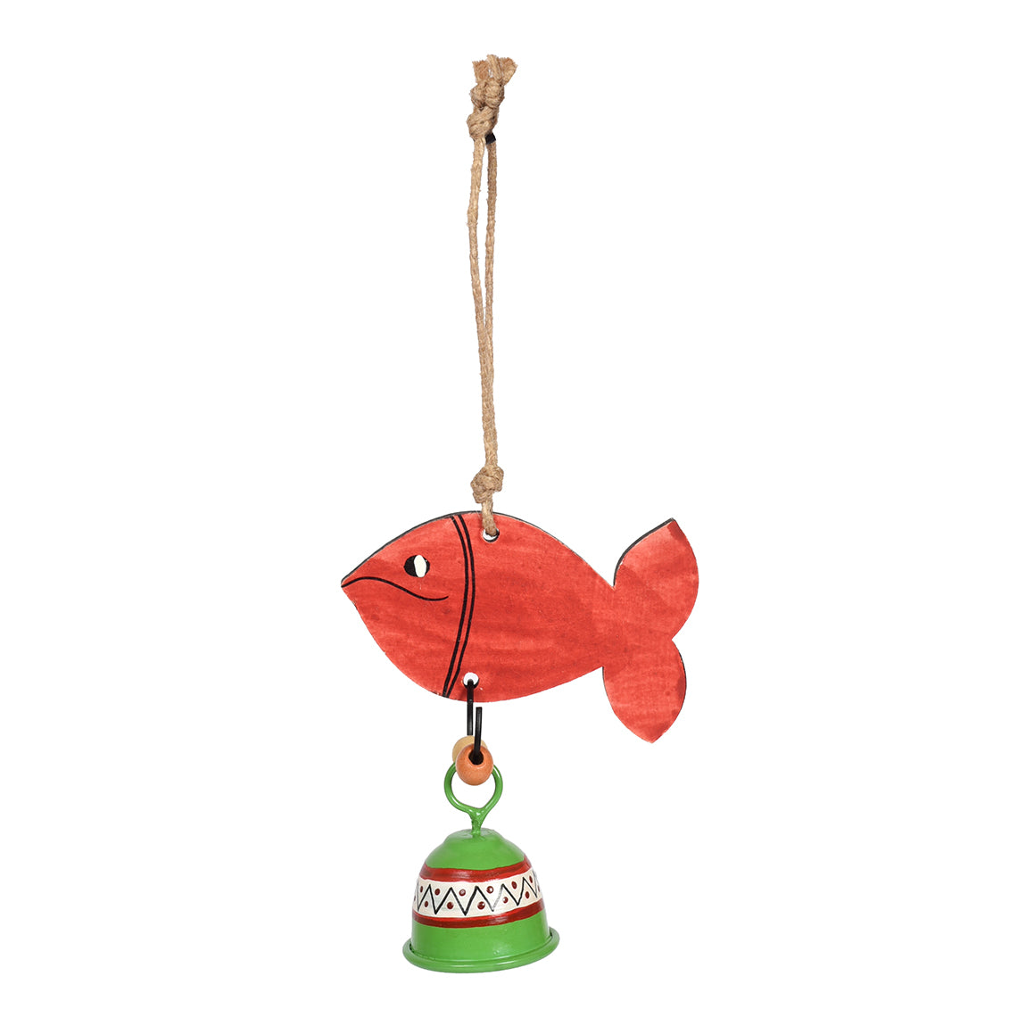 Handpainted Red Fish Wind Chimes for Home Decorative