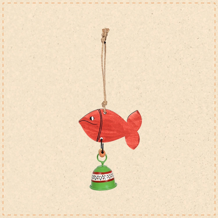 Handpainted Red Fish Wind Chimes for Home Decorative