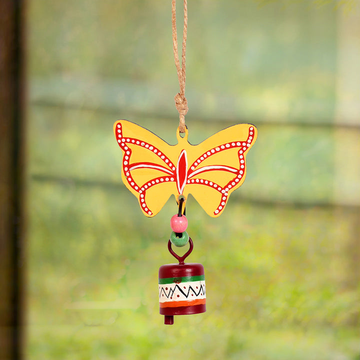 Yellow Butterfly Wind Chimes for Home Decor