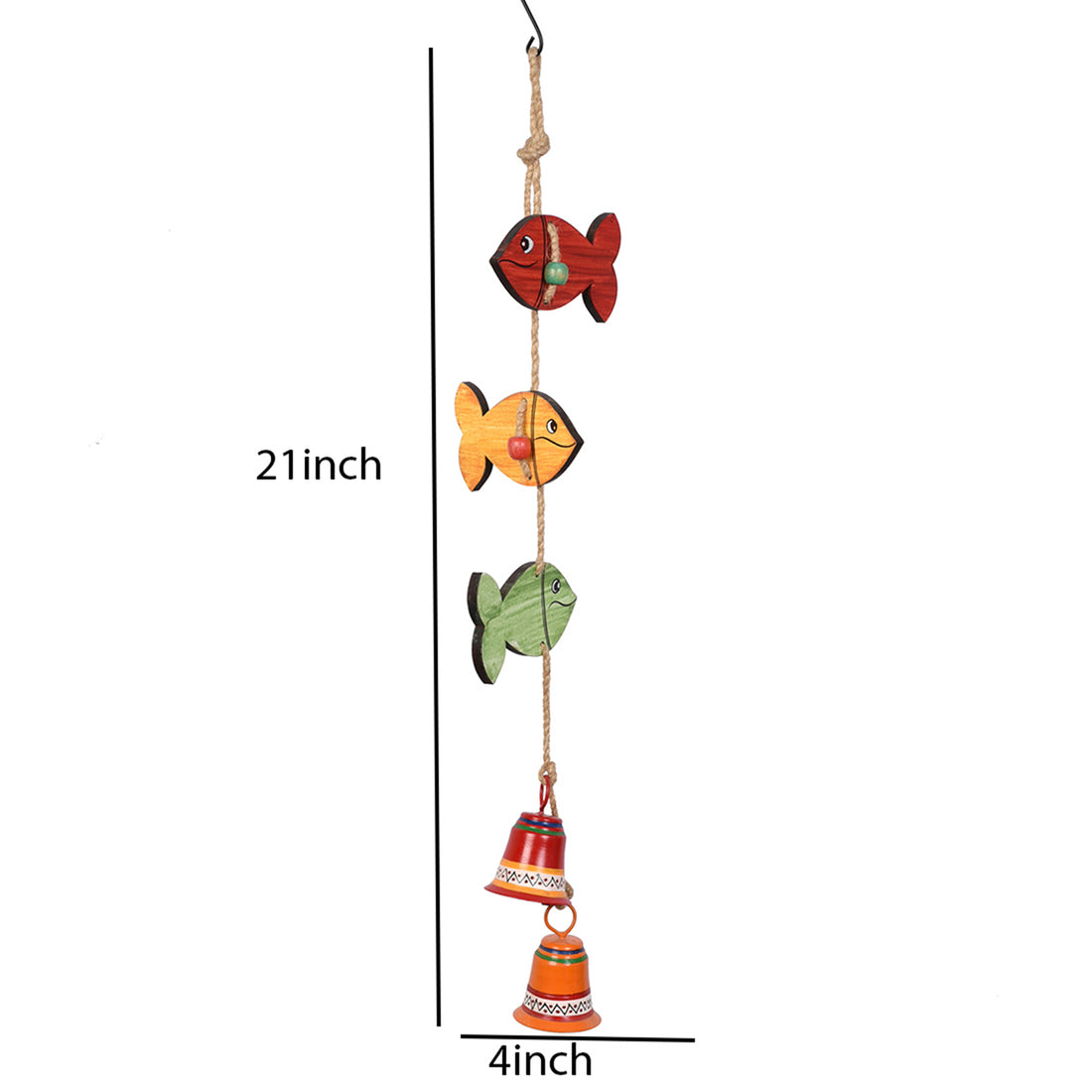 Windchime 3 Fish 2 Metal Bells (21x4)