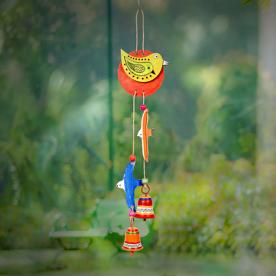 Windchime 2 Flying Bird & 2 Metal Bells (18x4)