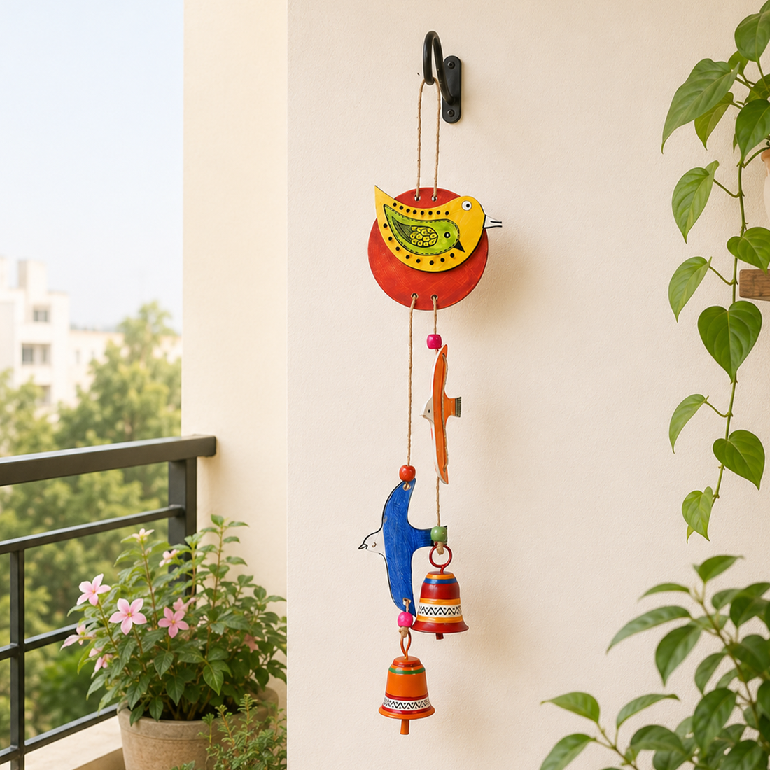 Windchime 2 Flying Bird & 2 Metal Bells (18x4)