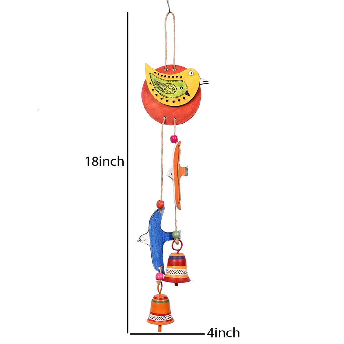 Windchime 2 Flying Bird & 2 Metal Bells (18x4)