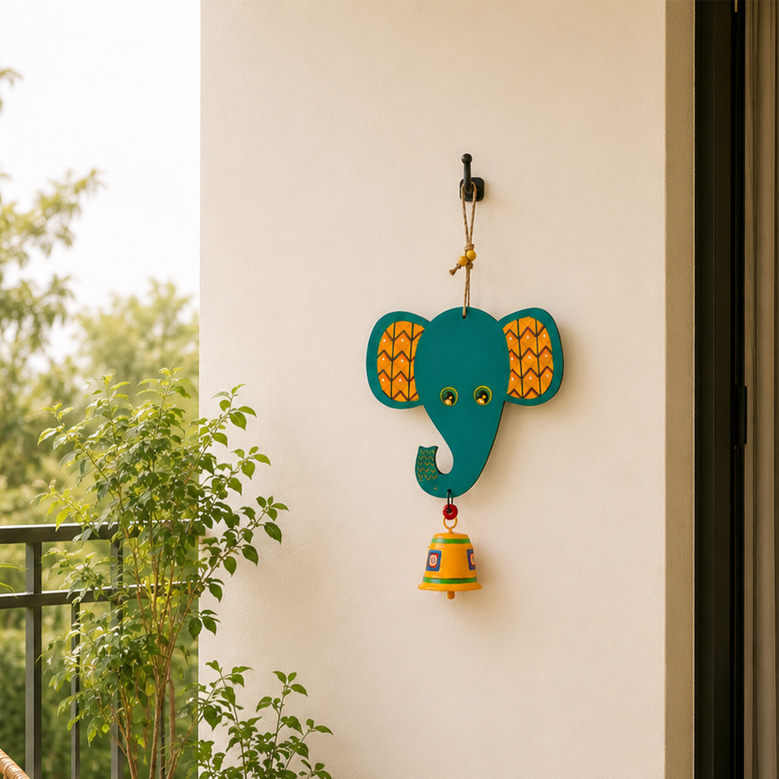 Happy Elephant Wind Chime (15x7)