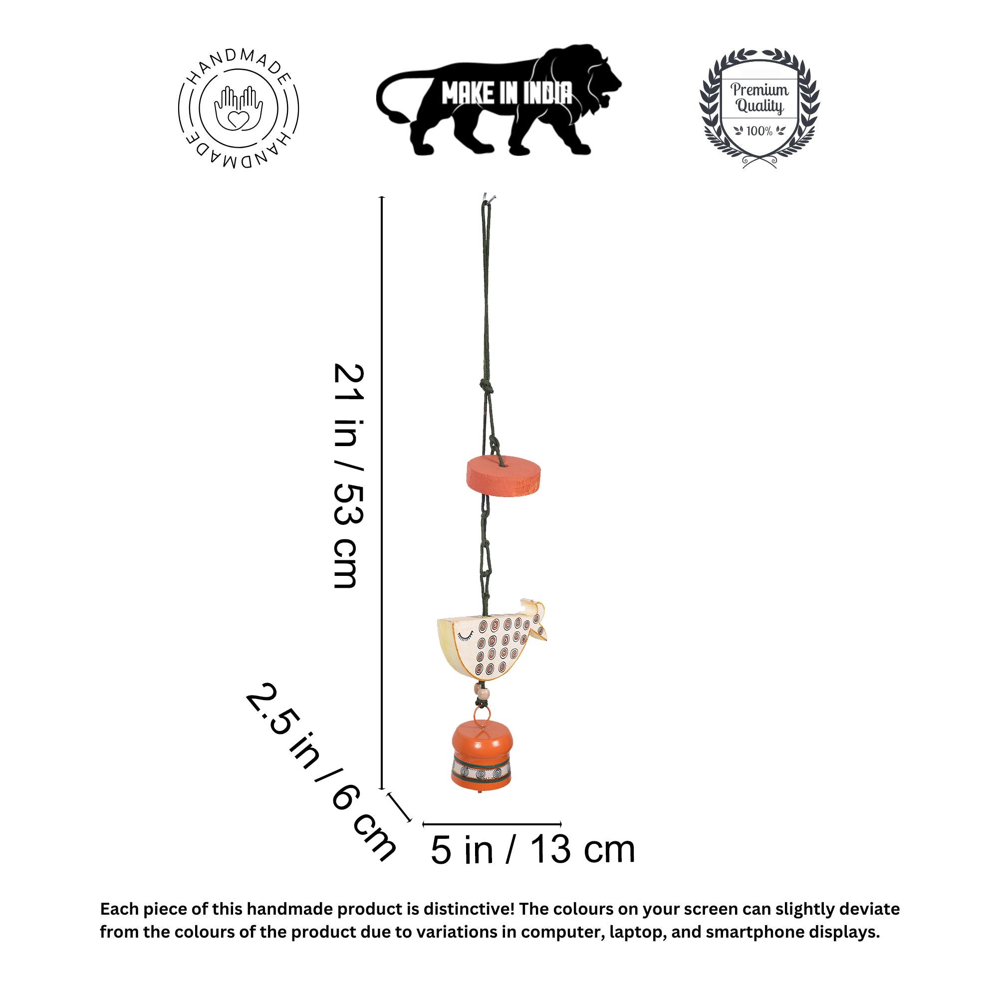 Hand Painted  Fish Windchime (5x2.5x21)