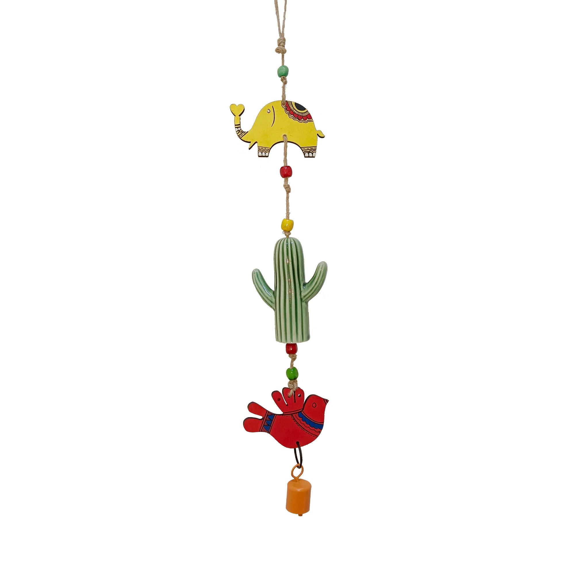 Hand Painted  Animal Windchime (3.5x1x21)