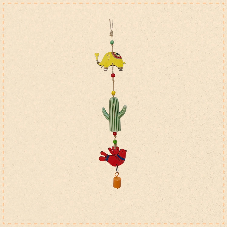 Hand Painted  Animal Windchime (3.5x1x21)