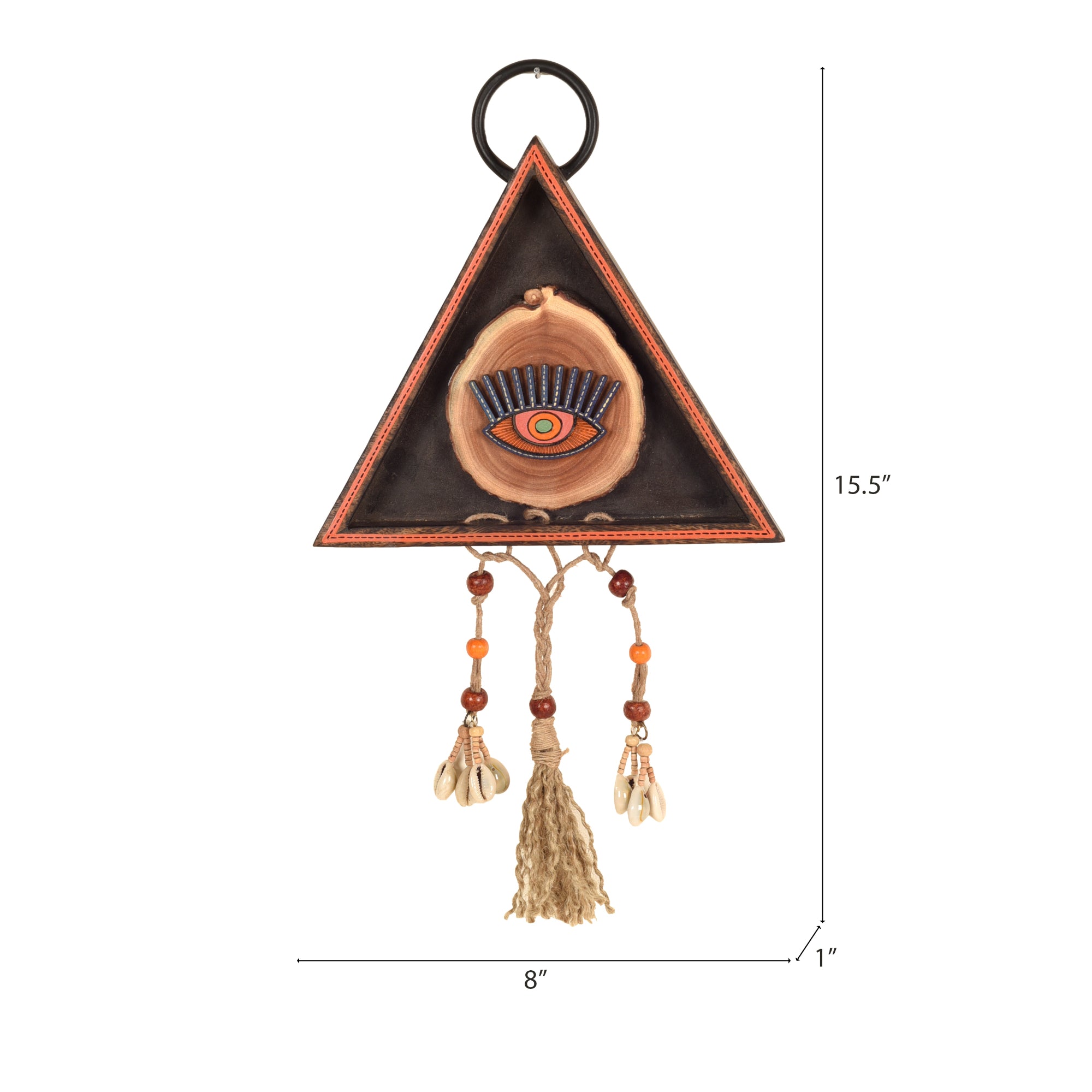 Handcrafted Evil Eye Wall Decor Panel (8x1x15.5)