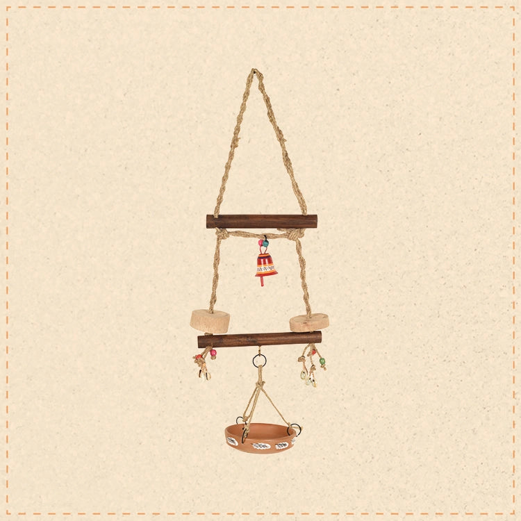 Handcrafted Bird Feeder with Metal Bells (10x5x27)