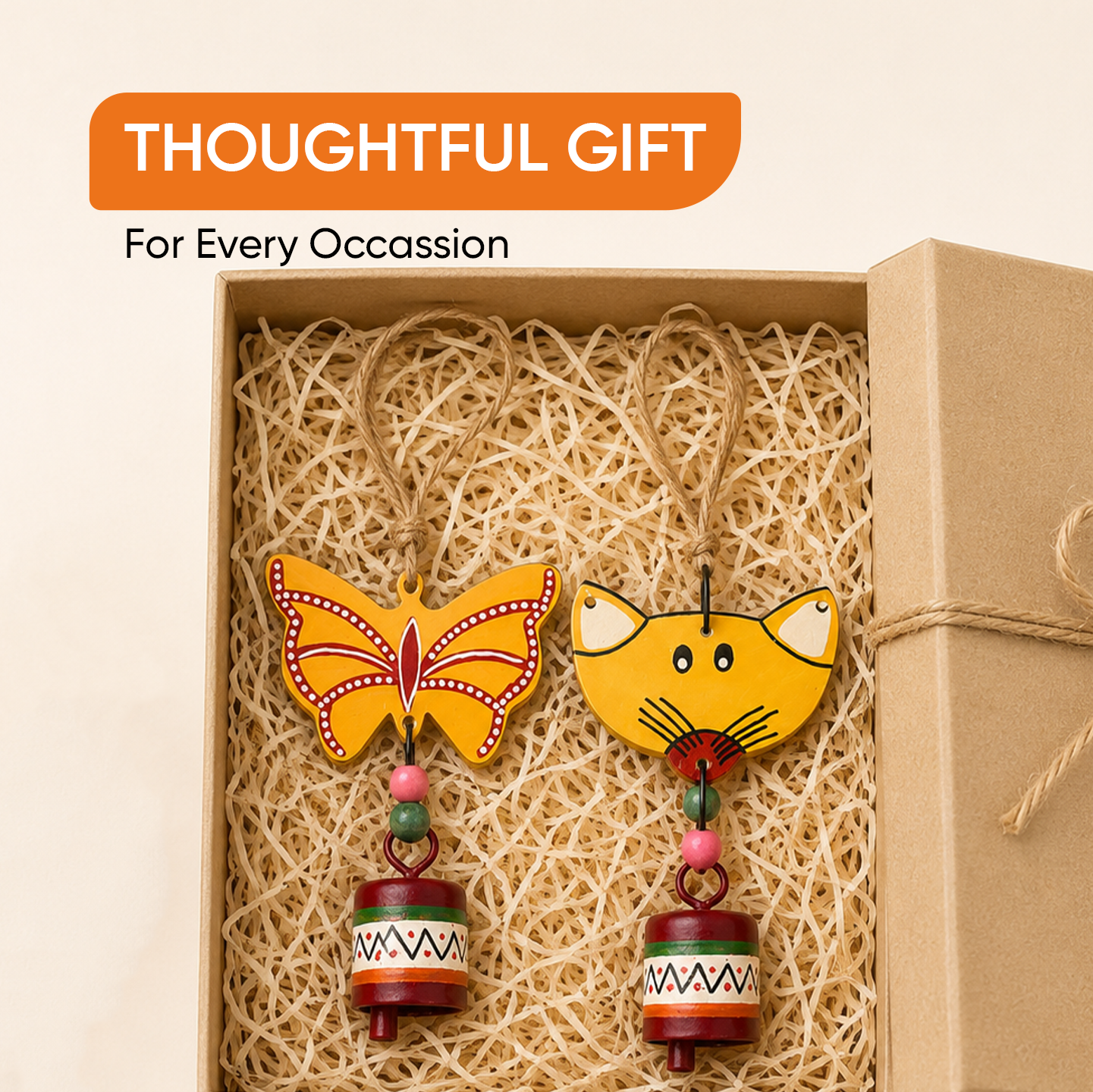 Flutter & Whisker - Handcrafted Wooden Hanging Bells