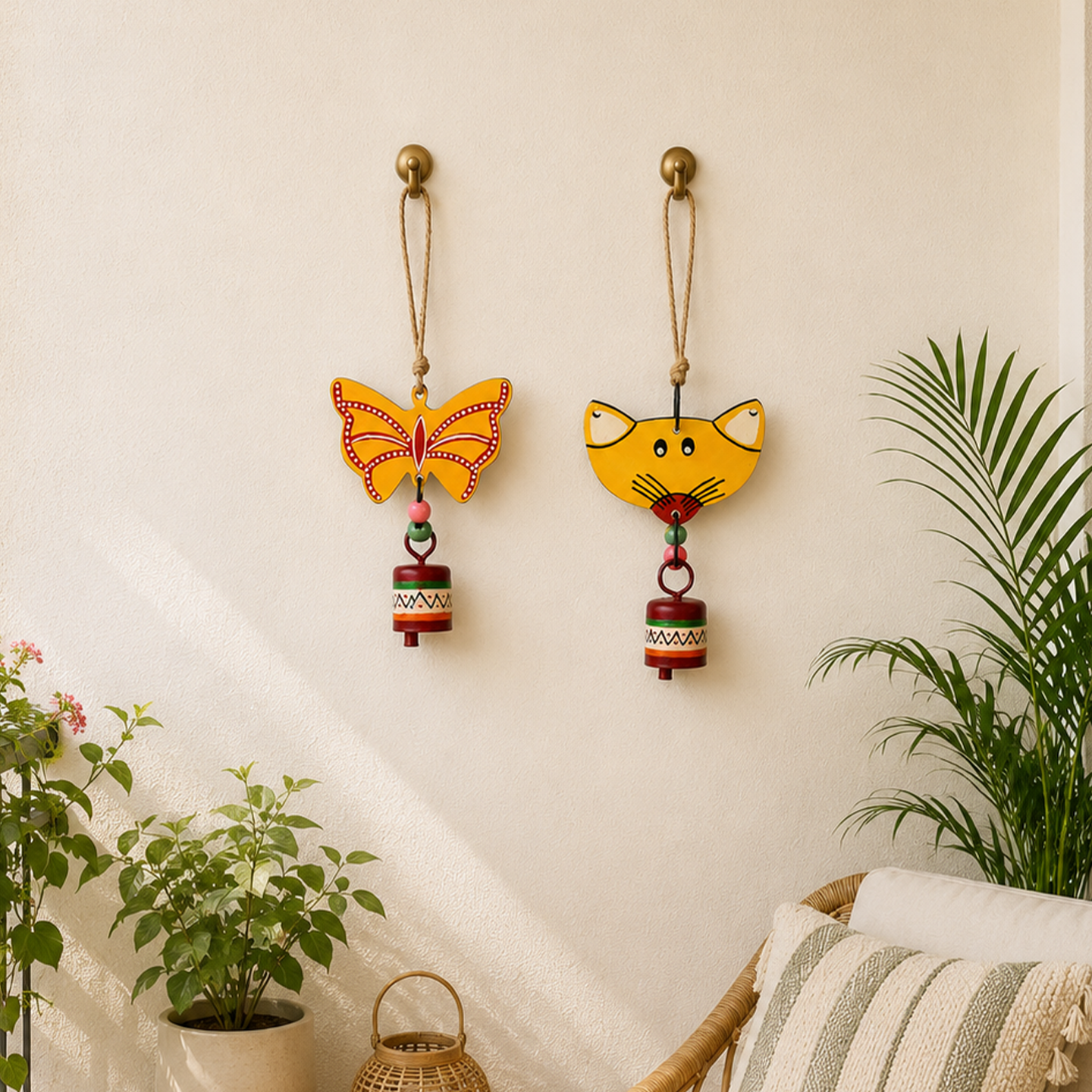 Flutter & Whisker - Handcrafted Wooden Hanging Bells