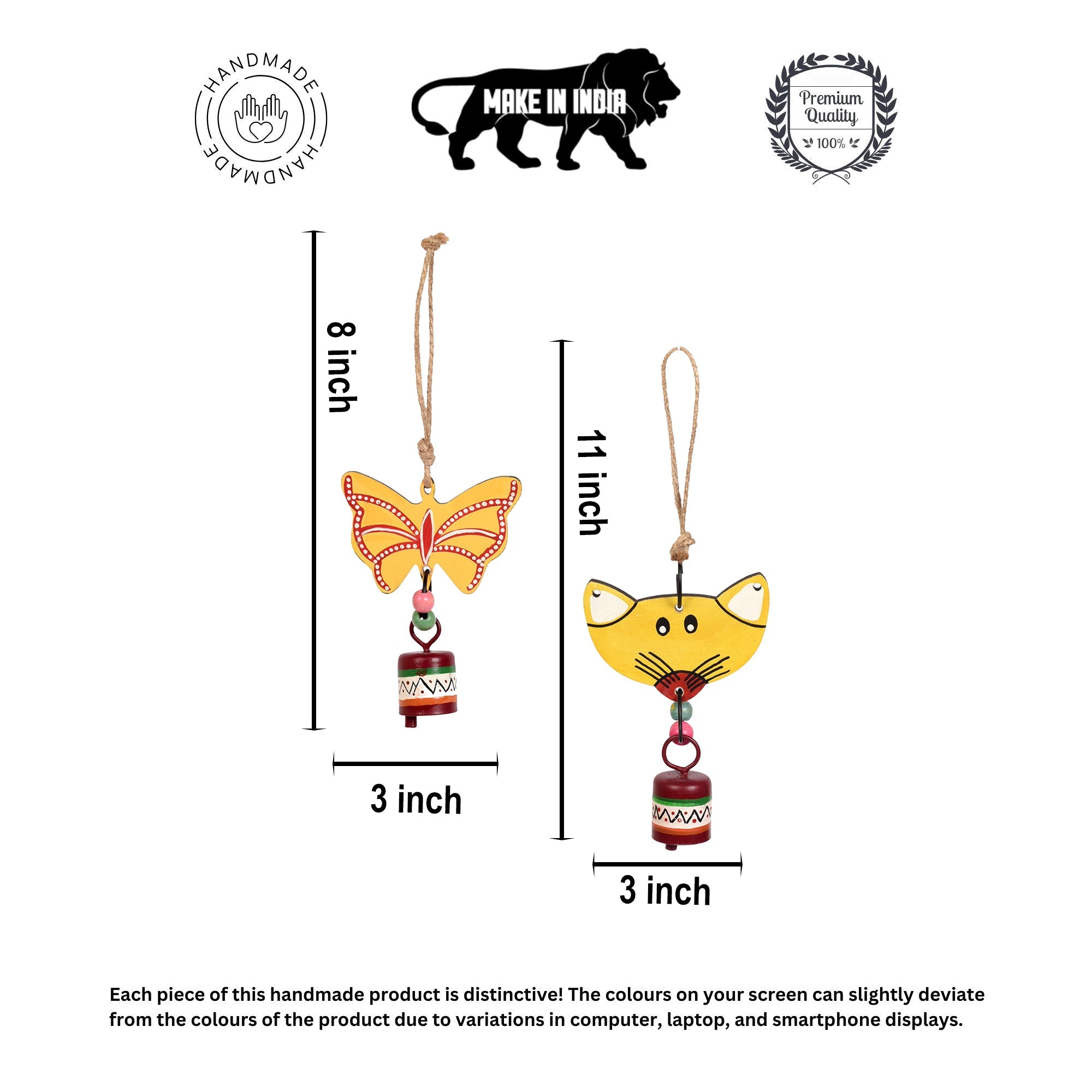 Flutter & Whisker - Handcrafted Wooden Hanging Bells