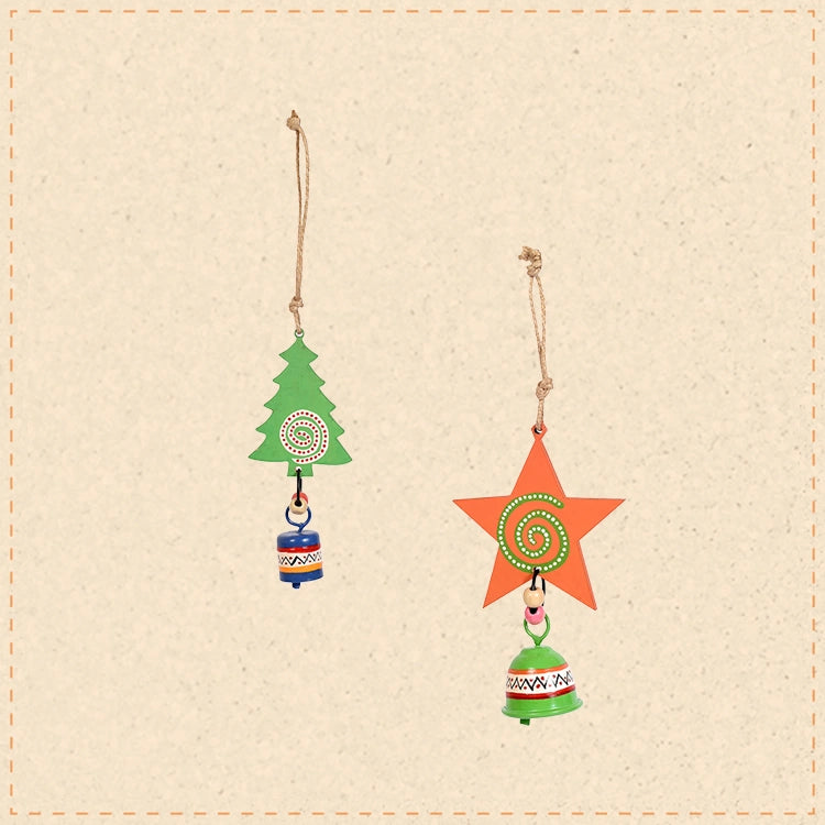 Festive Star & Tree Wind Chime Duo