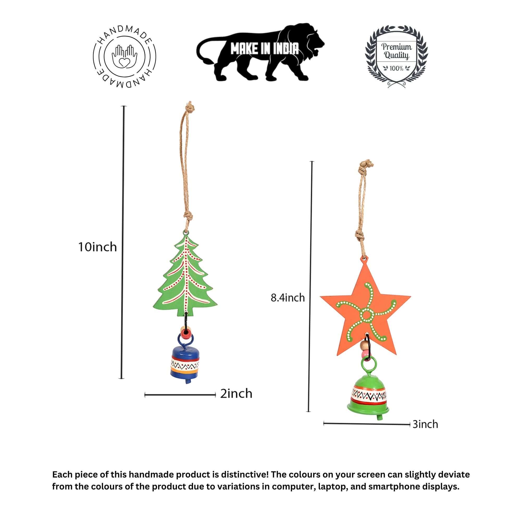 Festive Star & Tree Wind Chime Duo