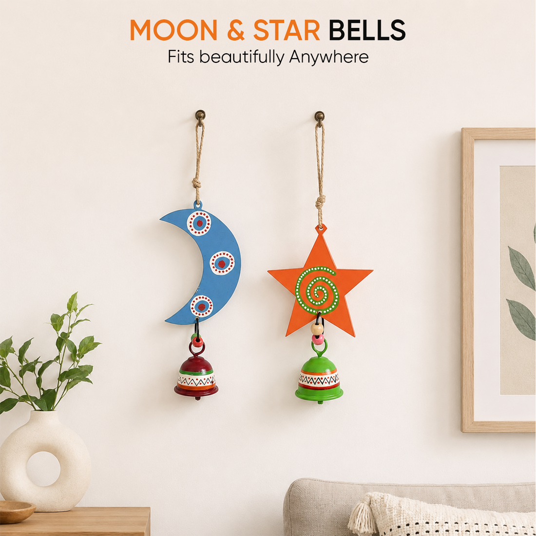 Celestial Moon & Star Wind Chime Duo