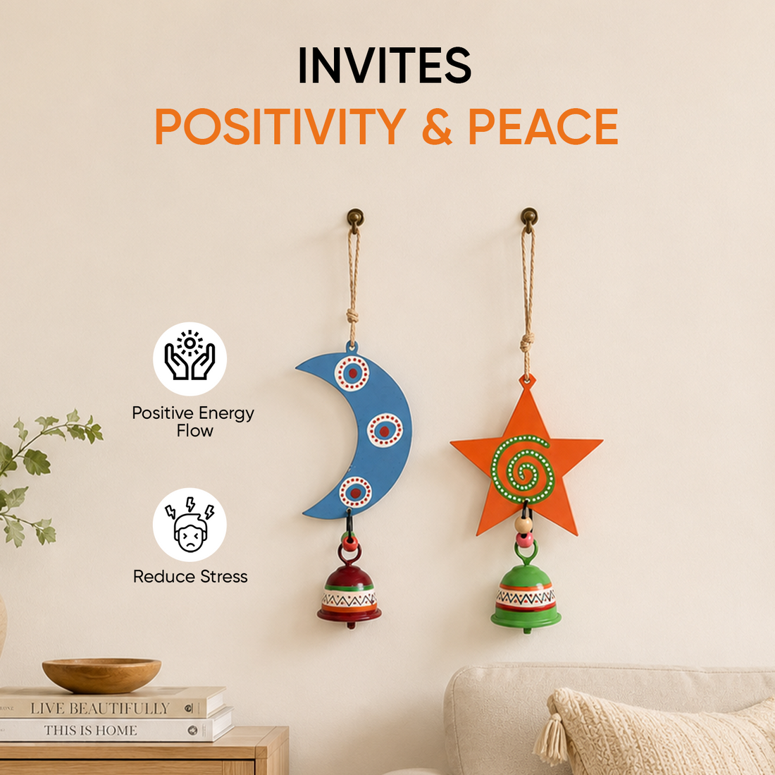Celestial Moon & Star Wind Chime Duo