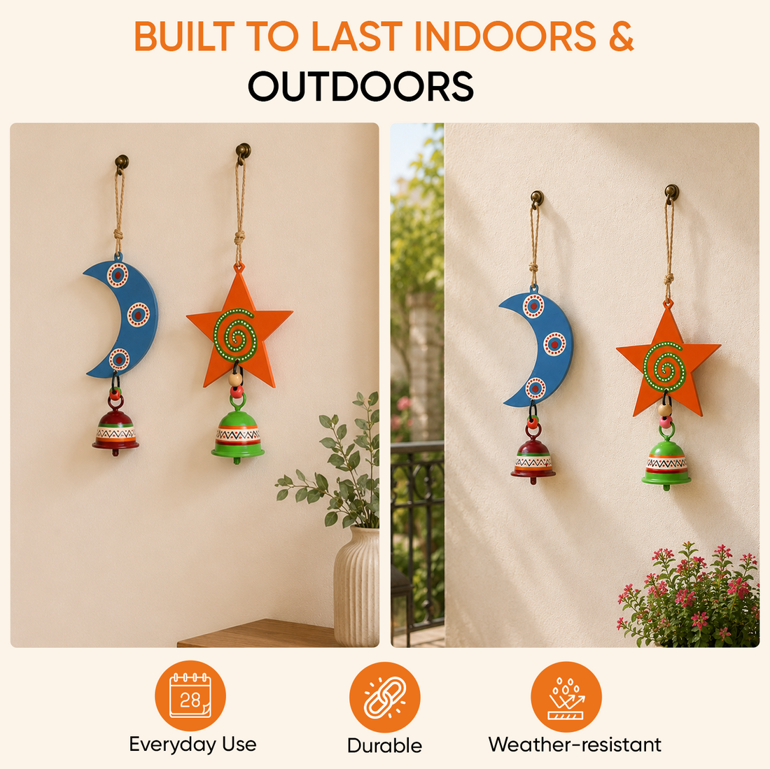 Celestial Moon & Star Wind Chime Duo