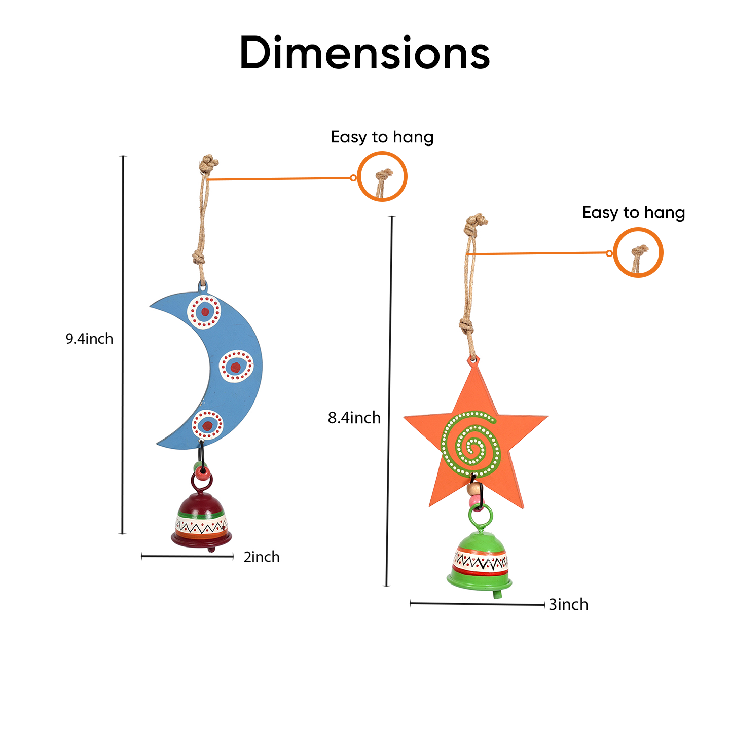 Celestial Moon & Star Wind Chime Duo