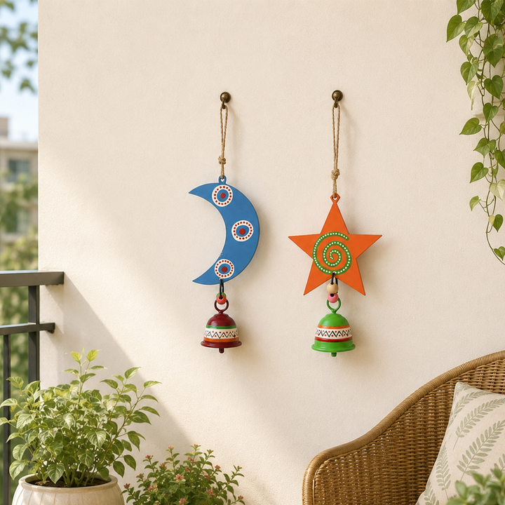 Celestial Moon & Star Wind Chime Duo