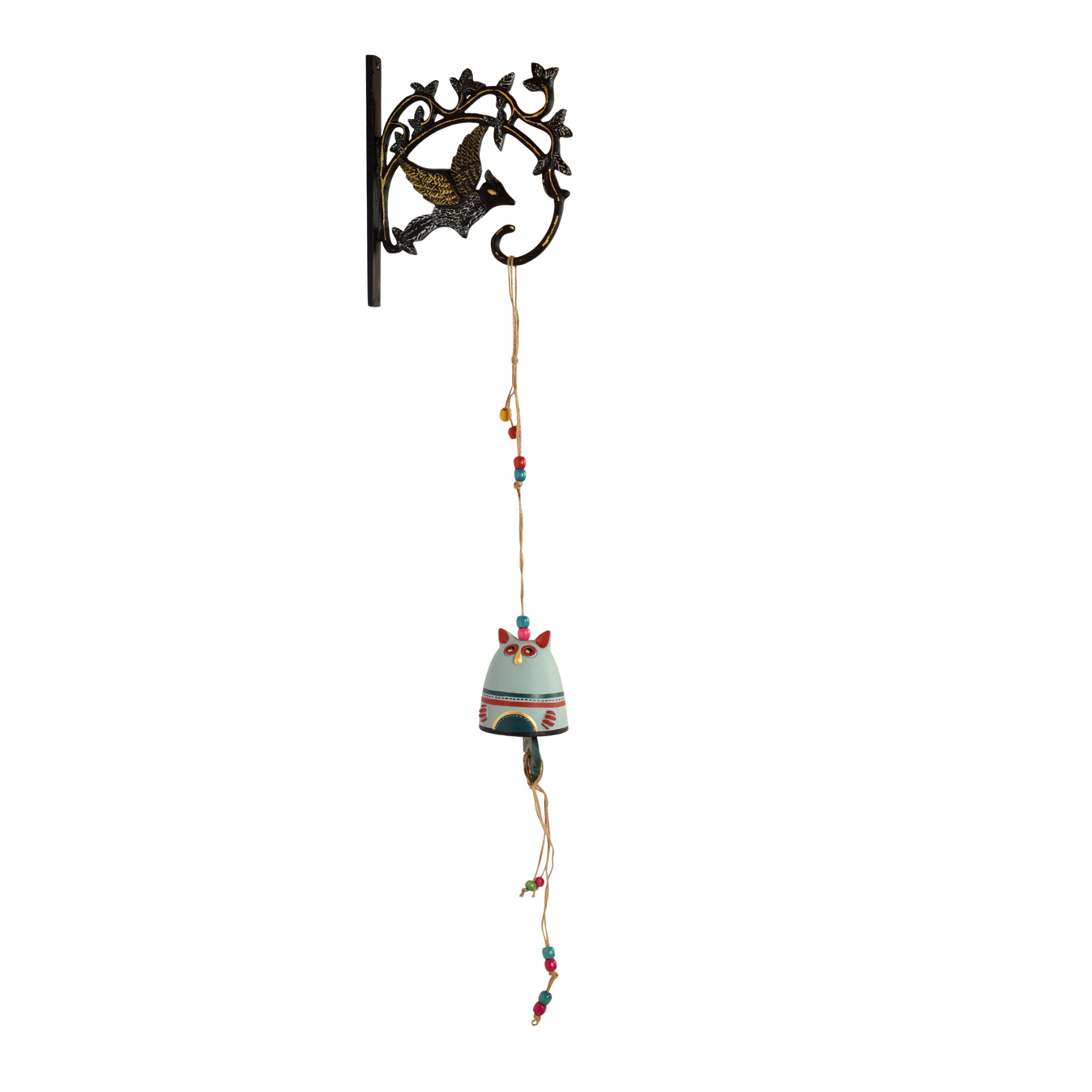 Kitty-Kat I Terracotta Hanging Door Bell With Metal Stand