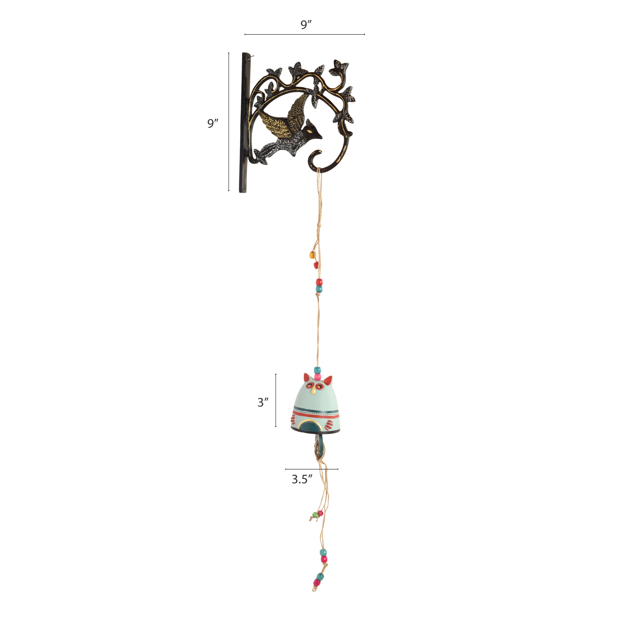 Kitty-Kat I Terracotta Hanging Door Bell With Metal Stand
