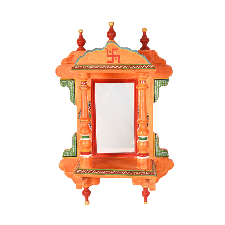 Handcrafted Wall Decor Jharokha in Sunset Orange (10x6x16)