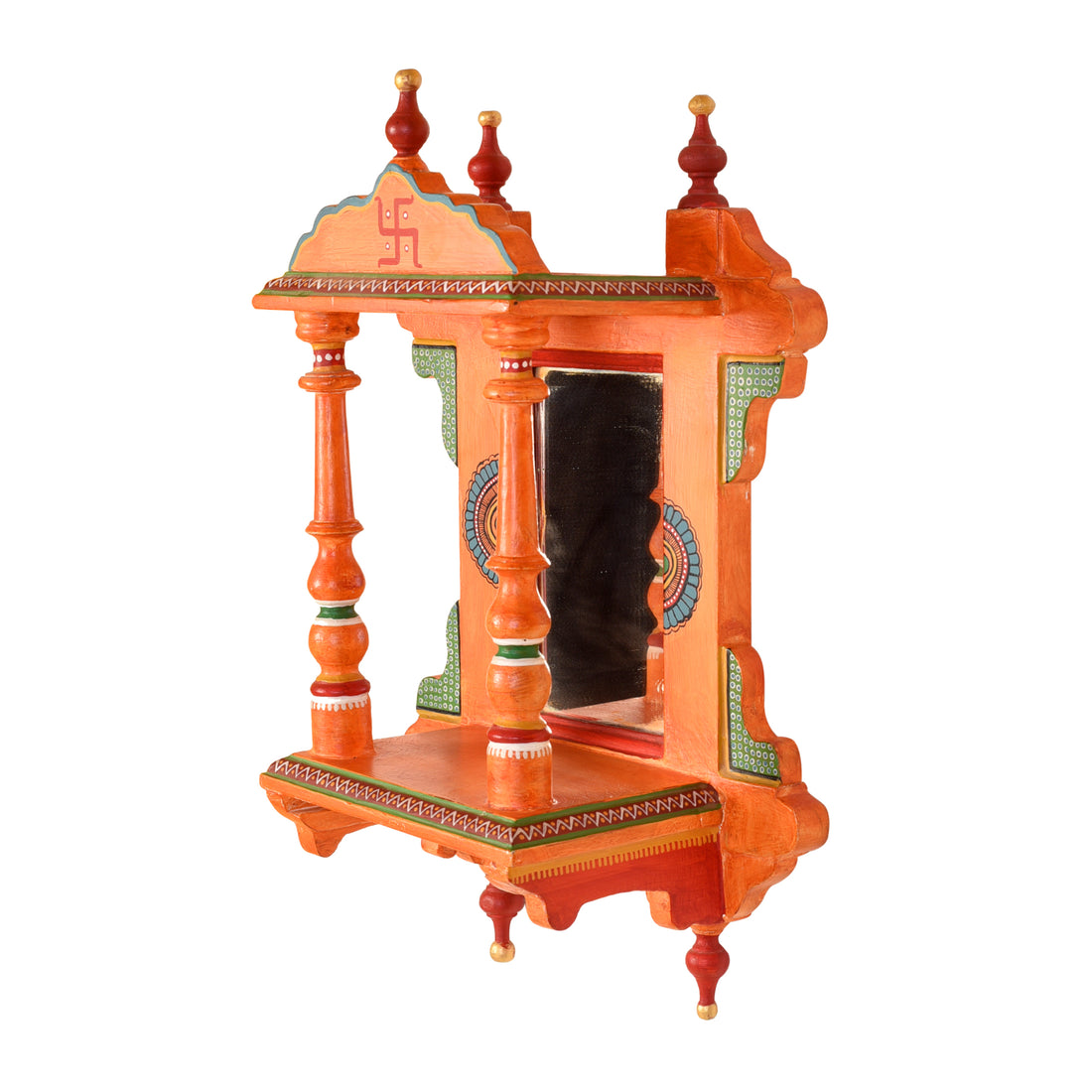 Handcrafted Wall Decor Jharokha in Sunset Orange (10x6x16)