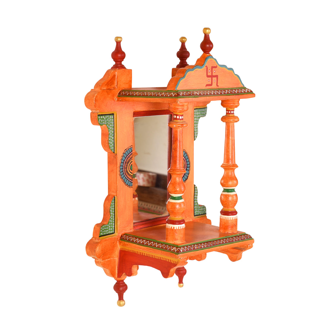 Handcrafted Wall Decor Jharokha in Sunset Orange (10x6x16)