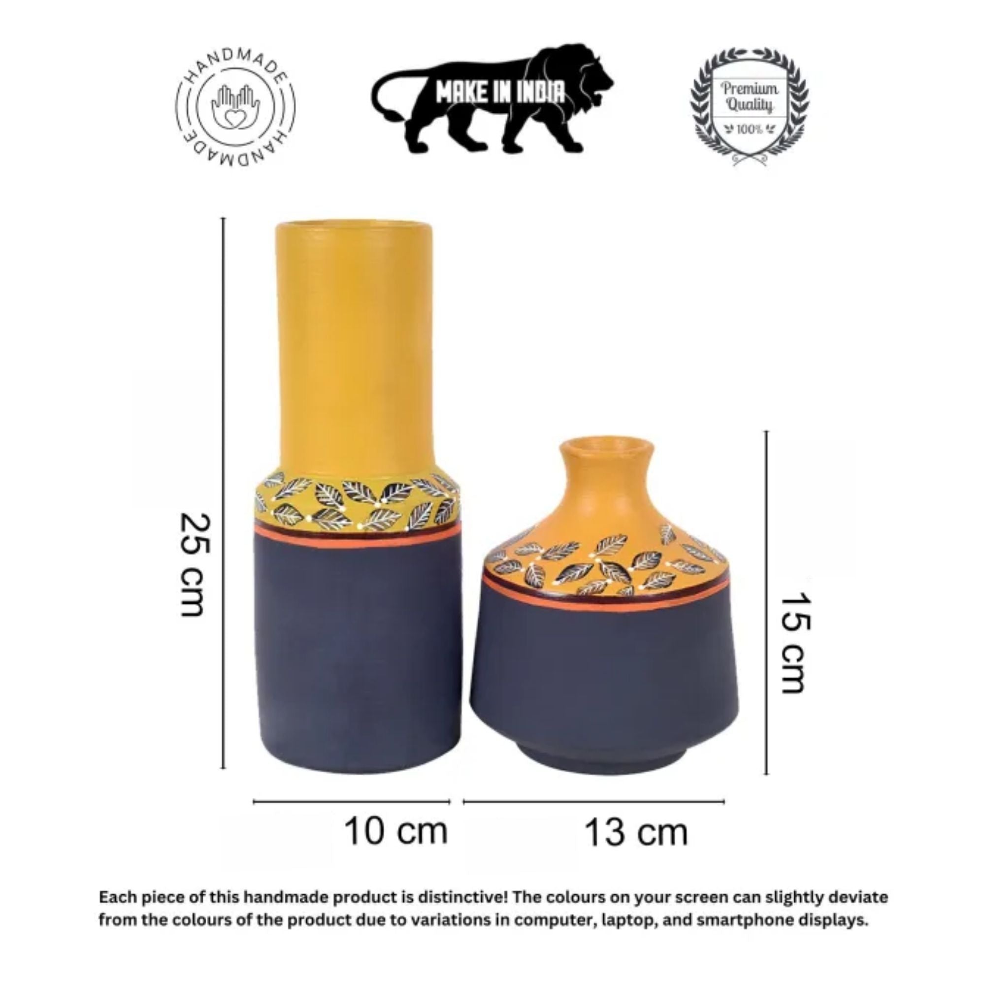 Midnight Sunflower Terracotta Vase S02 (4x10/5x6)