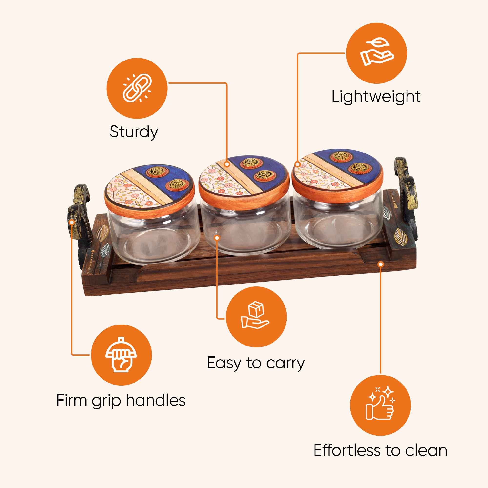 Flavors Of Home Kit S03 Jars W/Tray