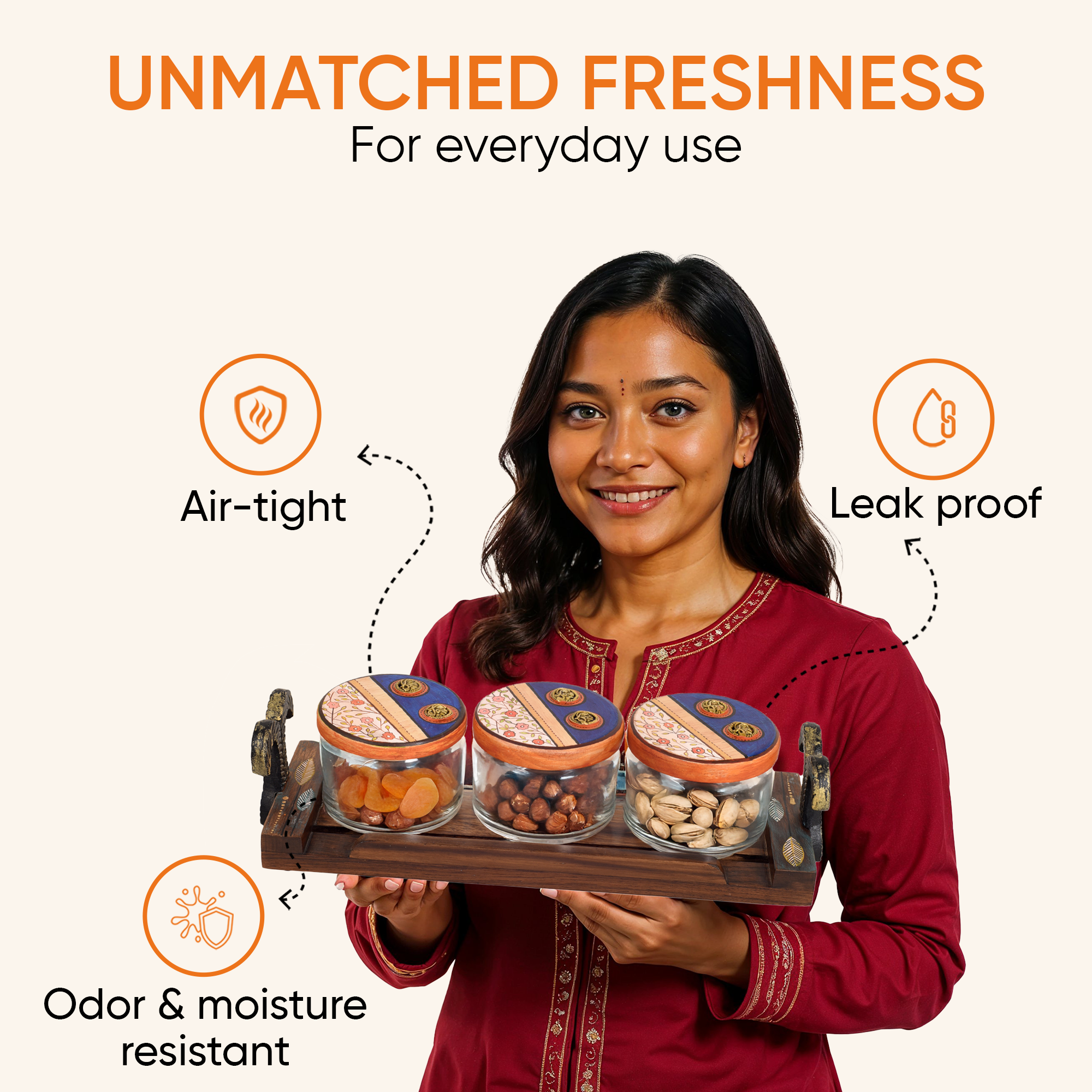 Flavors Of Home Kit S03 Jars W/Tray