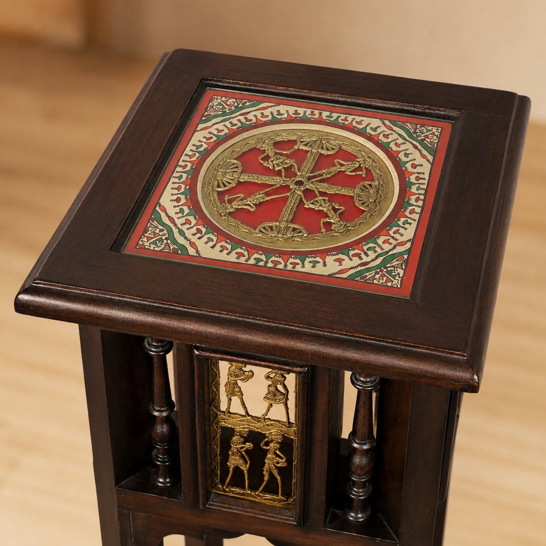Nyra-III Planter Table in Teakwood with Walnut Finish (12x12x36)