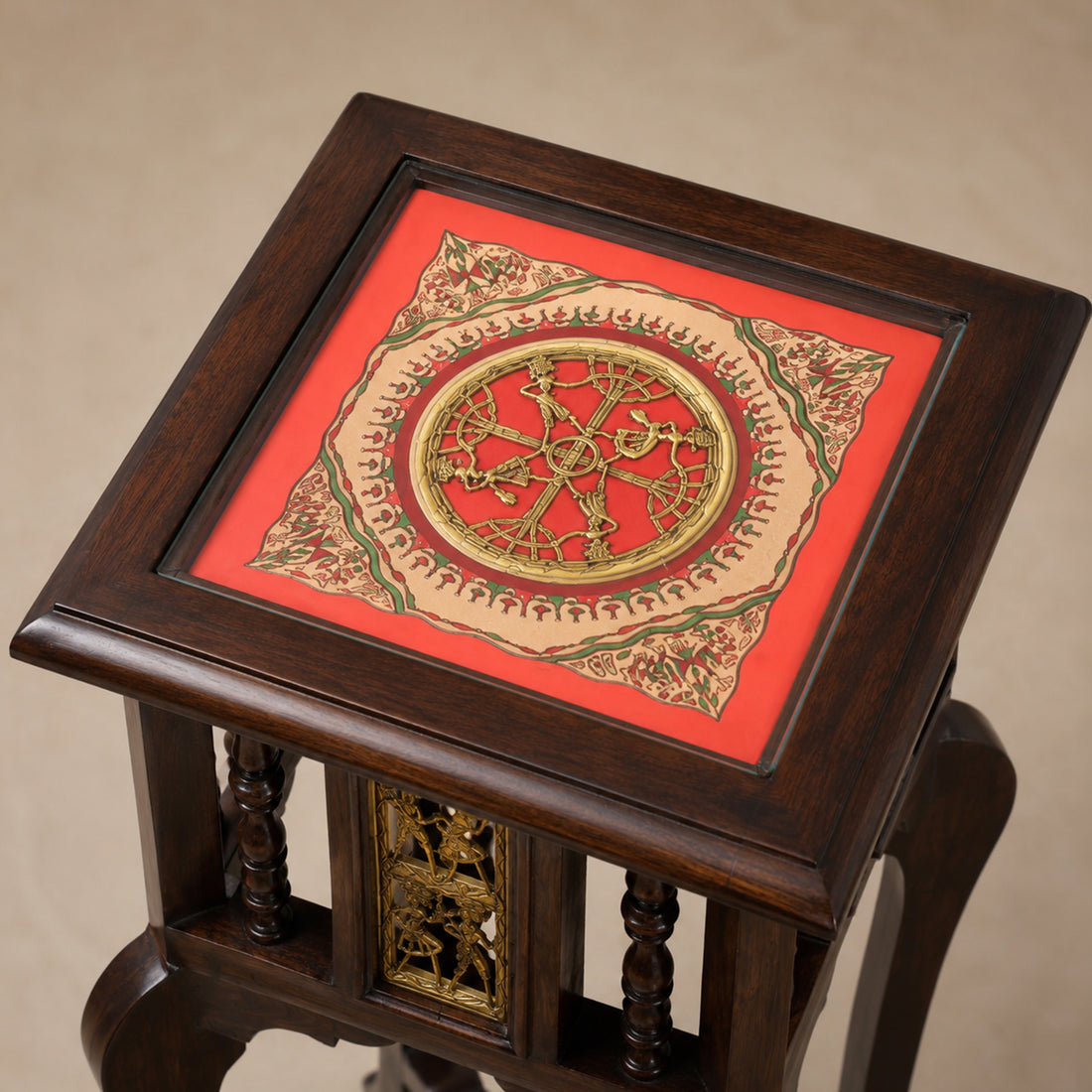 Shahi End Table in Teakwood with Walnut Finish (14x14x30)