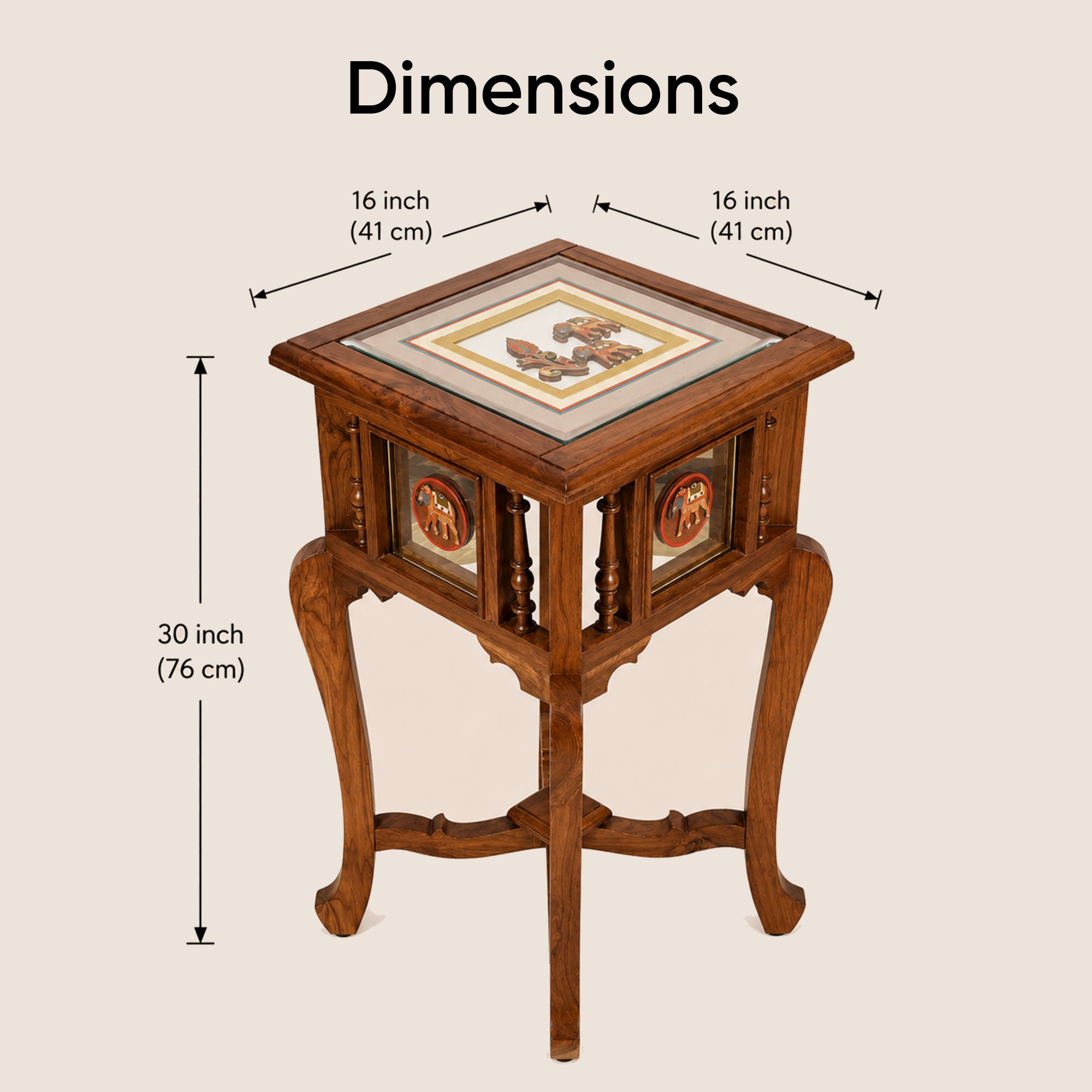 Nirvan-I End Table in Teakwood with Walnut Finish