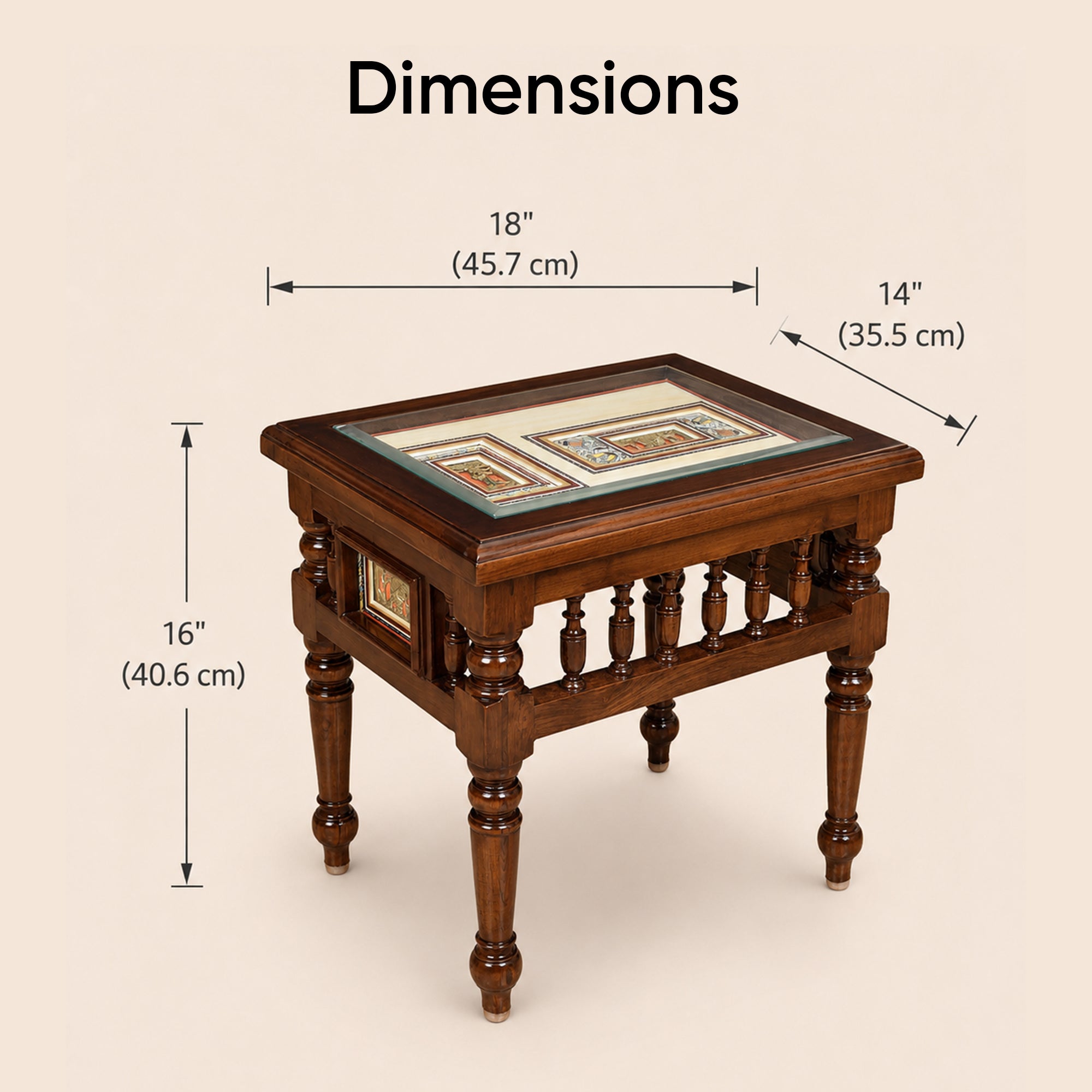 Yuva-I End Table in Teakwood with Walnut Finish