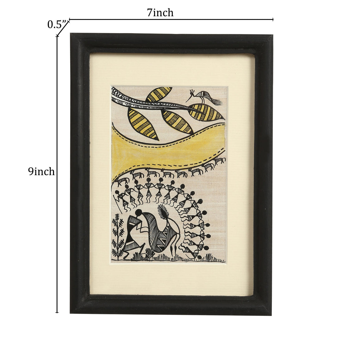 Wall Decor Warli Painting Framed with Glass