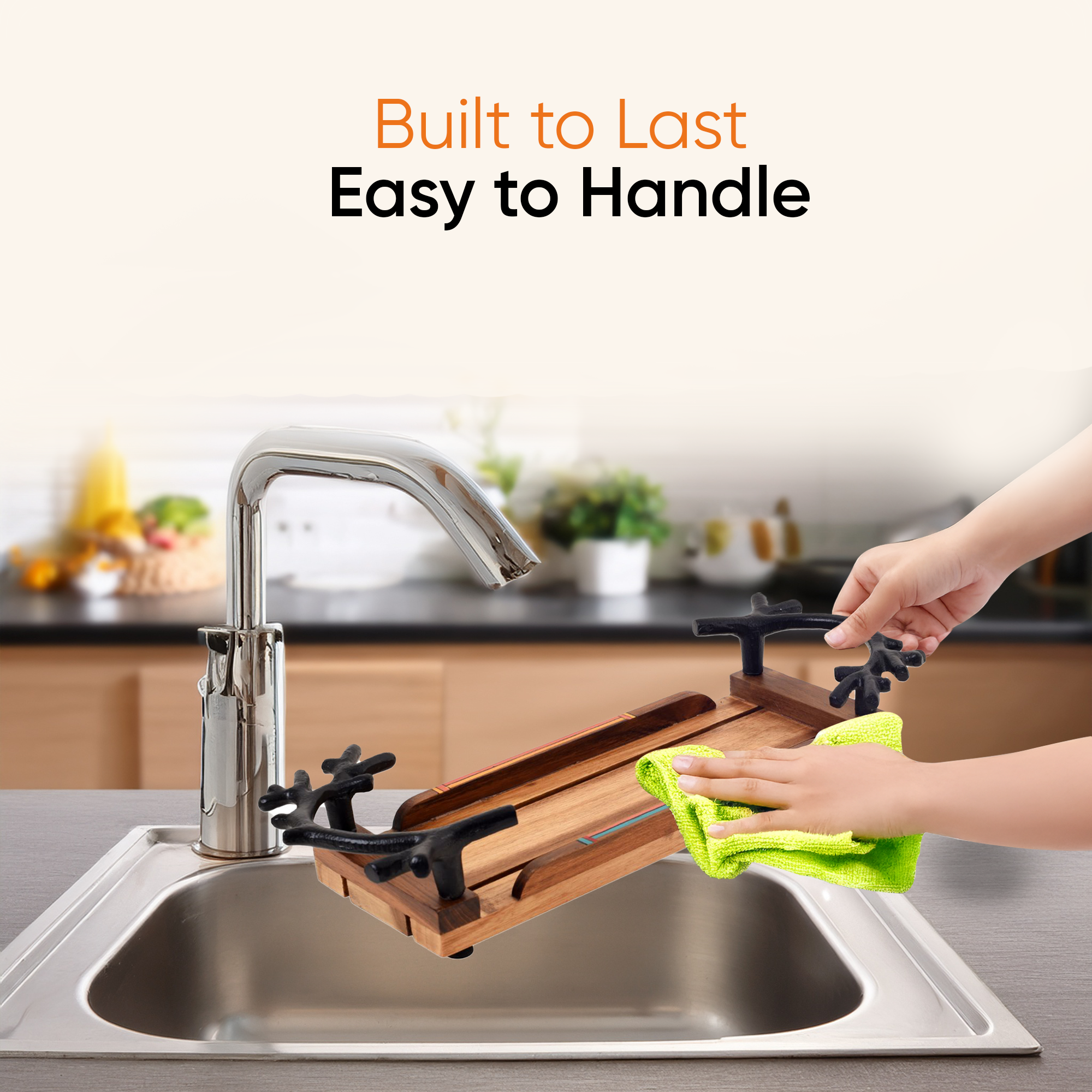 Leaf-Luxe Tray with Trio Jars (Large)