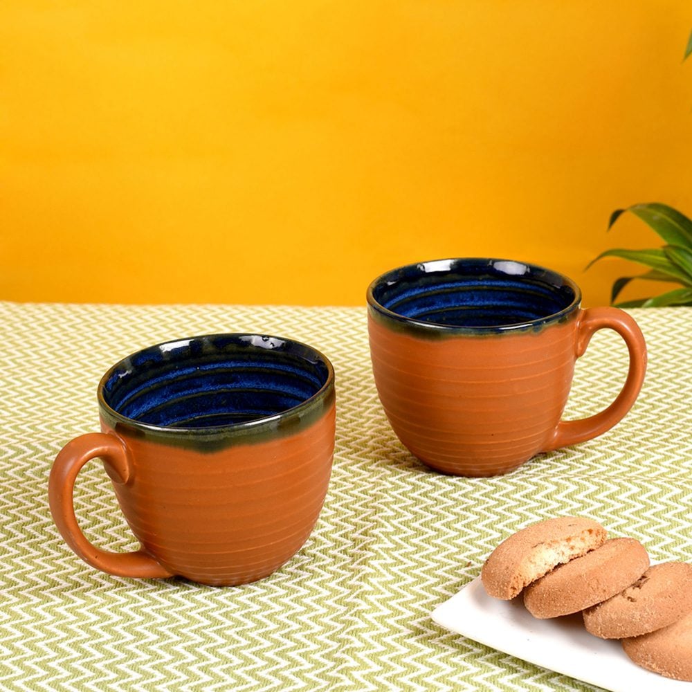 Coffee Mug Ceramic Brown (Set of 2)  (5x3.75x3.1)