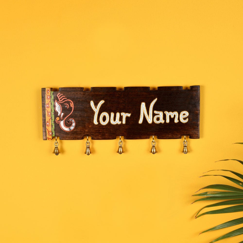 Shri Ganesh Name Plate for Home (With Name) (15x0.5x5)
