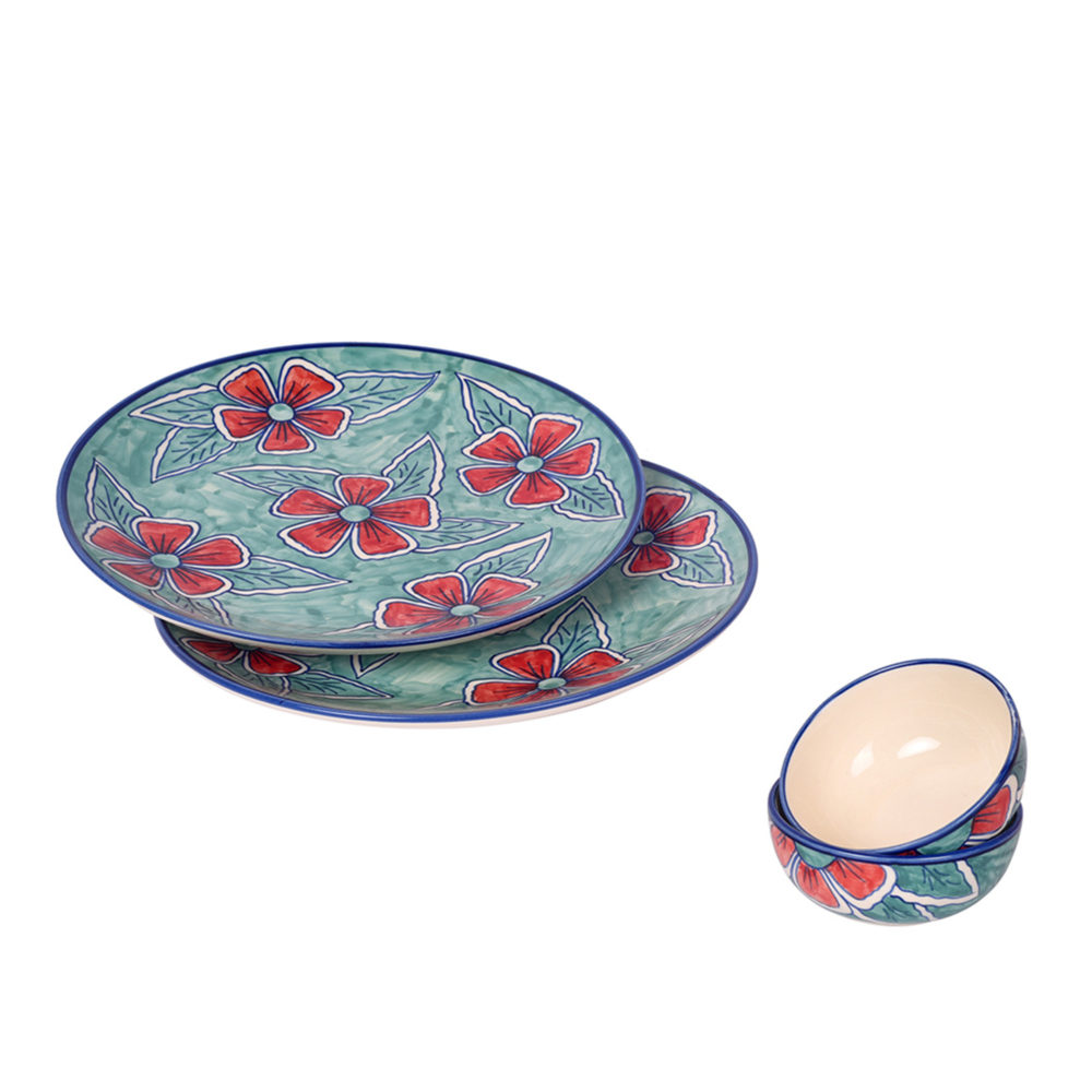 Flowers of Ecstasy Dinner Plates Set of Plates and Bowls, Arctic (SO4)