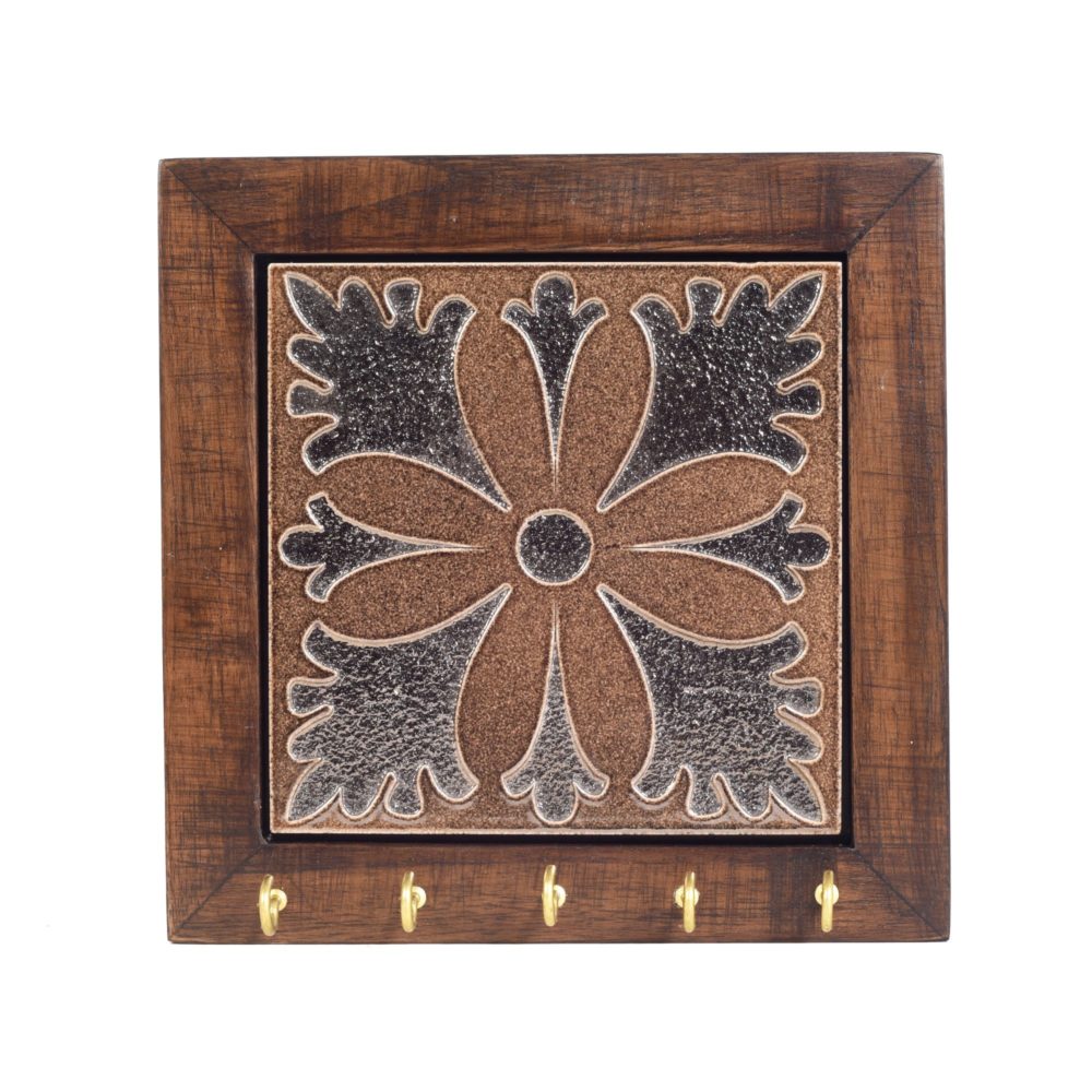 Brown Orchid Handcrafted Key Holder Panel